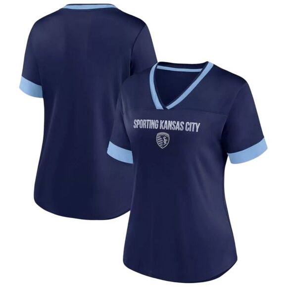 MLS Sporting Kansas City Women's Two-Tone V-Neck Jersey in Blue, 2XL - Picture 1 of 4